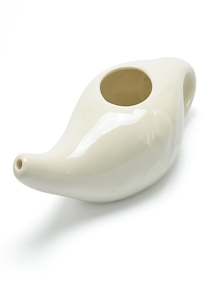 Roe & Moe Ceramic Neti Pot for Nasal Sinus Cleansing Wash Irrigation Relief - Microwave and Dishwasher Safe - Classic - Image 3